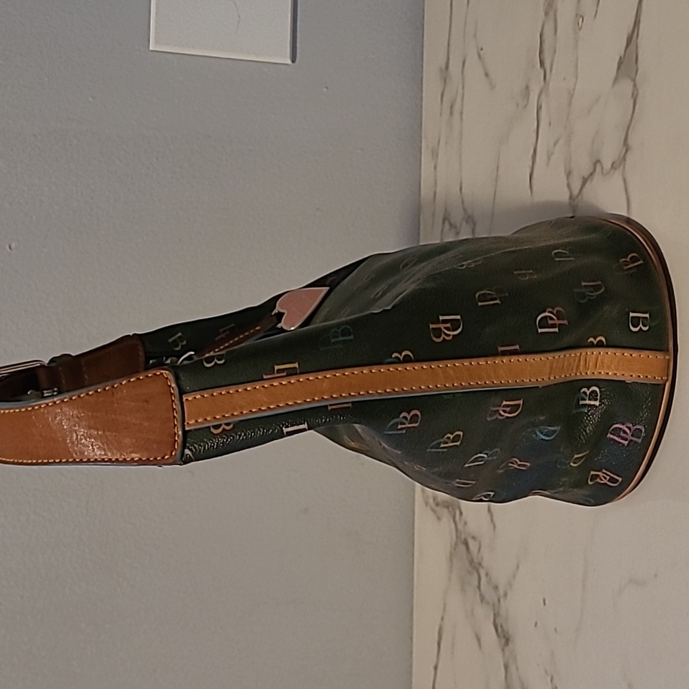 Vintage Dooney & Bourke Rainbow Monogram Logo Mini Hobo Bucket Bag Purse Y2K - Picture 7 of 16